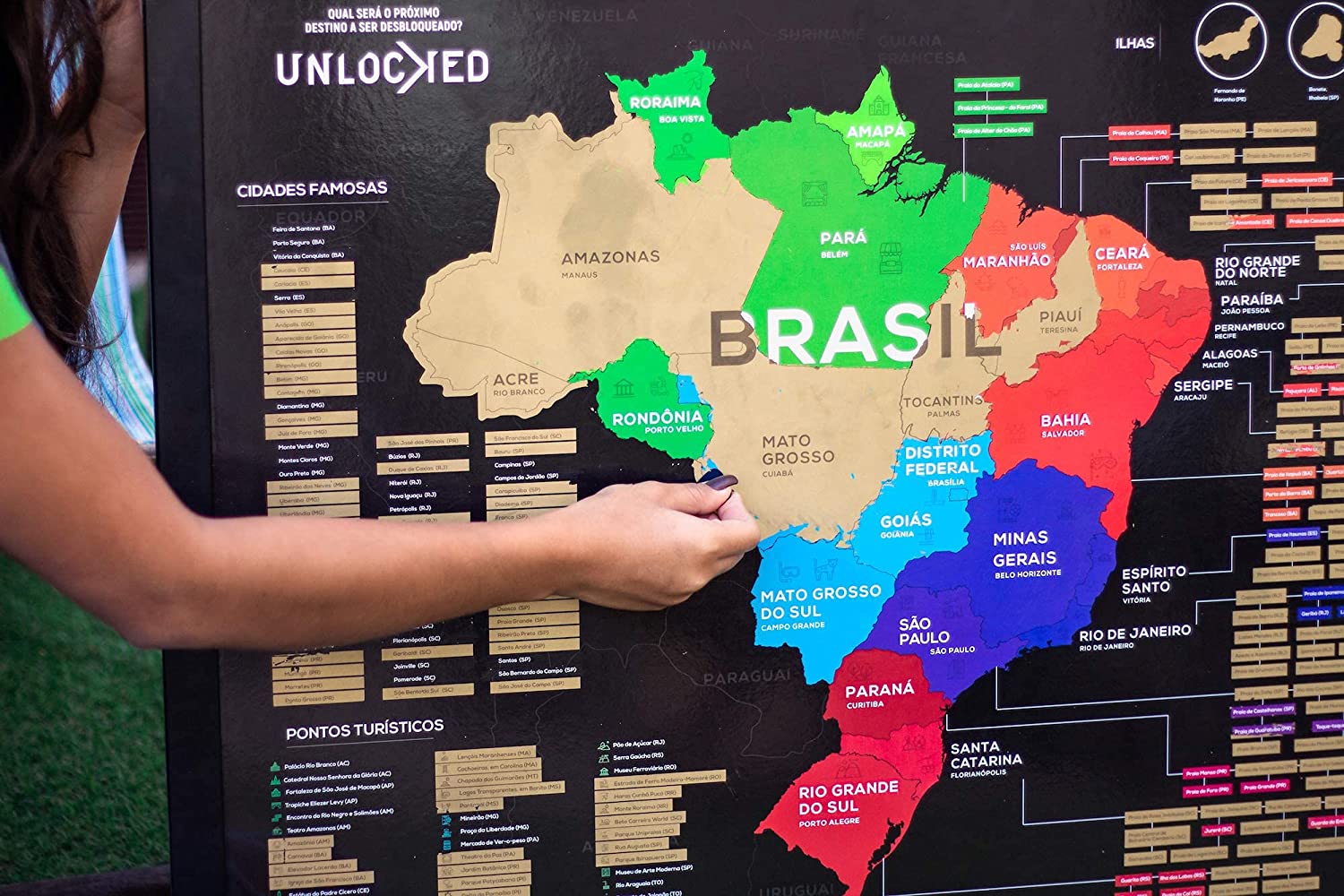 Mapa do Brasil de raspar