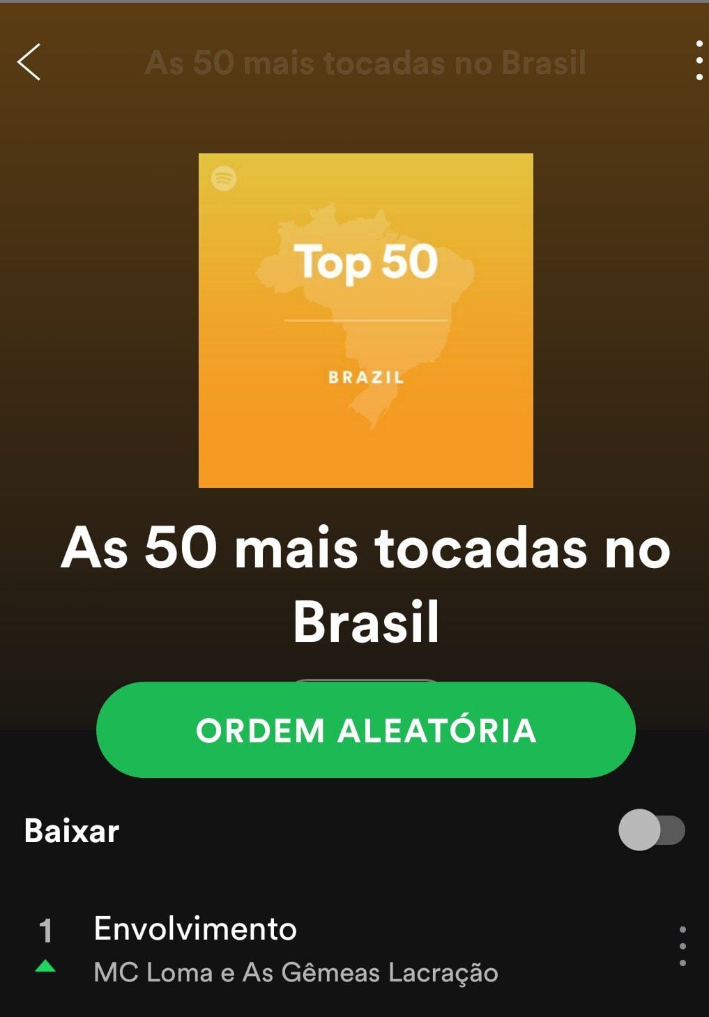 As 50 mais tocadas no Brasil