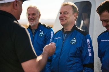 Harding foi passageiro, no ano passado, do quinto voo espacial humano da Blue Origin, a empresa espacial de Jeff Bezos