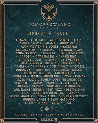 Line-up do Tomorrowland Brasil 2023
